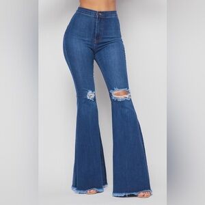 Hammer Jeans Super Flare Distressed Denim Jeans